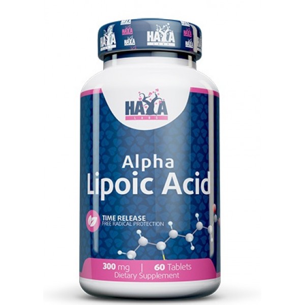 Альфа-ліпоєва кислота з уповільненим вивільненням 300мг, Haya Labs, Sustained Release Alpha Lipoic Acid 300mg. - 60 таб