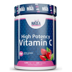 Витамин С 1000мг + Шиповник, HAYA LABS, High Potency Vitamin C 1000 мг with rose hips - 250 капс