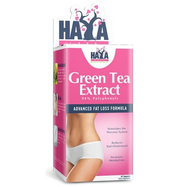  Екстракт зеленого чаю 500 мг, Haya Labs, Green Tea Extract 500 мг - 60 капс