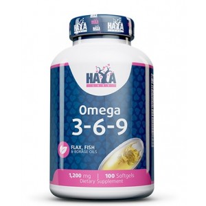 Комплекс полезных жиров Омега 3-6-9, HAYA LABS, Omega 3-6-9 - 100 гель капс