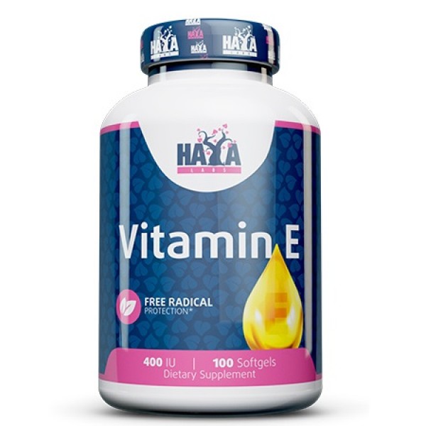 Вітамін Е, HAYA LABS, Vitamin E 400 МО - 100 гель капс