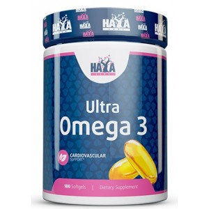 Высококонцентрированная Омега-3 (75%) из рибьего жира, HAYA LABS, Ultra Omega 3 - 180 гель капс