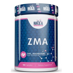 Минералы Цинк, Магний + Витамин В6, HAYA LABS, ZMA - 180 капс