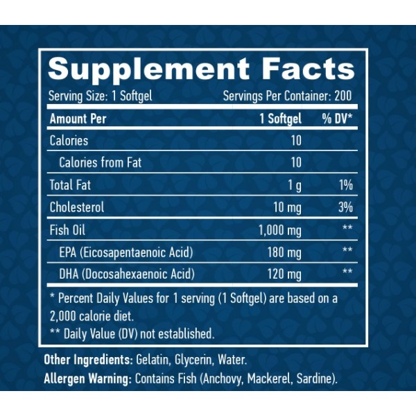 Омега -3 незаменимые жирные кислоты, HAYA LABS, Omega 3 1000 мг - 200 гель капс