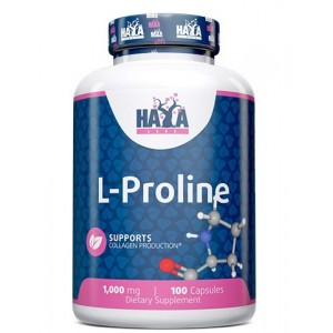 Л-Пролин аминокислота, HAYA LABS, L-Proline 1000 мг - 100 капс