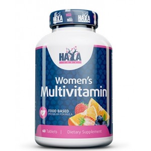Висококонцентровані жіночі вітаміни з травневими ензимами, пробіотиками і коллагеном, HAYA LABS, Food Based Women's Multi - 60 таб