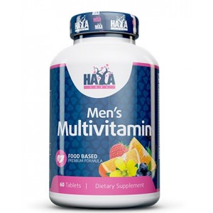 Висококонцентровані вітаміни для чоловіків з ензімами і пробіотиками, HAYA LABS, Food Based Men's Multi - 60 таб