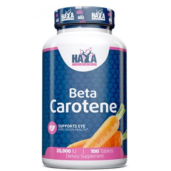 Натуральний Бета-Каротин (Вітамін А), Haya Labs, Natural Beta Carotene 20,000 IU - 100 таб