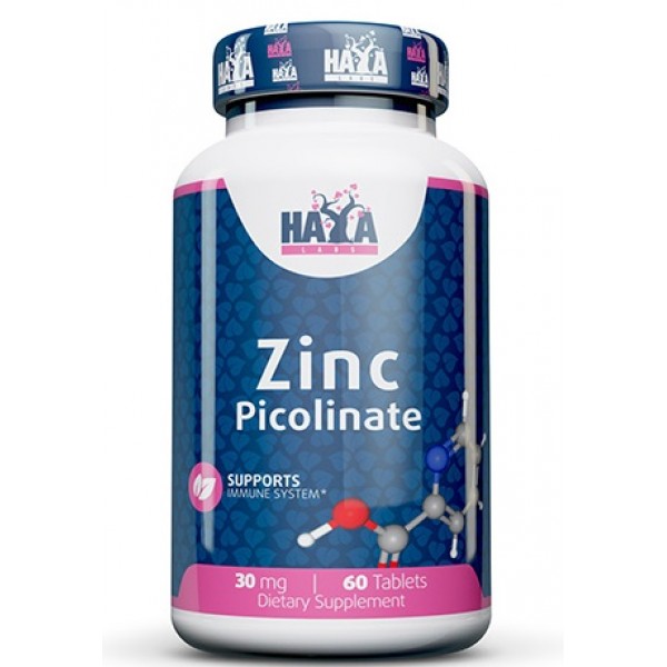 Цинк Пиколинат 30 мг, Haya Labs, Zinc Picolinate 30 мг - 60 таб