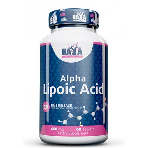 Альфа-липоевая кислота 600мг, HAYA LABS, Alpha Lipoic Acid Time Release 600 мг - 60 таб