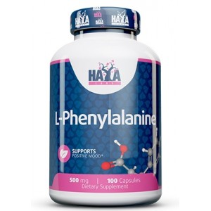 Незамінна амінокислота L-Фенілаланін , HAYA LABS, L-Phenylalanine 500 мг- 100 капс