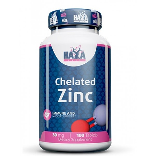 Цинк Бісгліцинат 30 мг, Haya Labs, Chelated Zinc Bisglycinate 30 мг - 100 таб