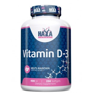 Вітамін Д3 400 МО, HAYA LABS, Vitamin D-3 / 400 МО - 250 гель капс