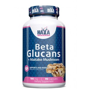 Бета-1,3 /1,6- D-глюкановий порошок (Бета-Глюкан), грибний порошок Майтаке, HAYA LABS, Beta Glucans 100 мг - 90 капс
