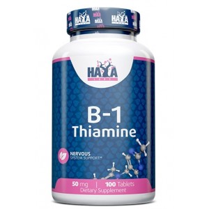 Вітамін В1 (Тіамін) 50 мг, HAYA LABS, Vitamin B-1/Thiamine/ 50 мг - 100 таб