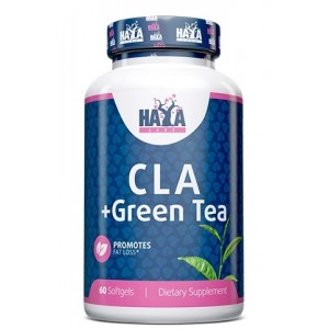 Конъюгированная линолевая кислота с зеленым чаем (ускоритель метаболизма), HAYA LABS, CLA + Green Tea - 60 гель капс