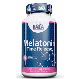 Мелатонін 5 мг ( Формула із уповільненим вивільненням), HAYA LABS, Melatonin Time Release 5mg - 60 таб