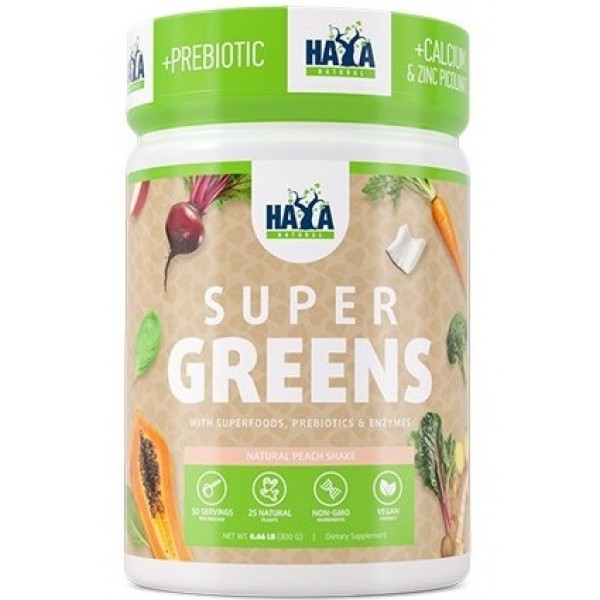 Рослинно-мінеральна суміш для очищення організму, Haya Labs, Super Greens - 300 г