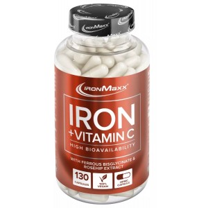 Залізо + Вітамін С, IronMaxx, Iron + Vitamin C - 130 капс 