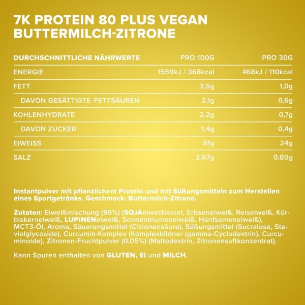 Рослинний протеїн з високим вмістом білку, IronMaxx, Vegan Protein 7k - 80 Plus - 500 г