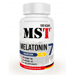 Мелатонин 7 мг + Магний-В6, MST, Melatonine 7 + Magnesium + B6 - 100 веган.капс