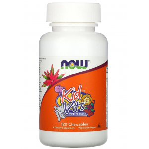 Витамины для детей в жевательных таблетках, NOW, Kid Vits - berry blast - 120 таб
