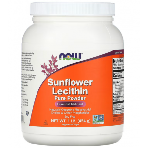 Подсолнечный Лецитин в порошковой форме, NOW, Sunflower Lecithin - 454 г