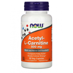 Ацетил Л-Карнитин, NOW, Acetyl L-Carnitine 500 мг 
