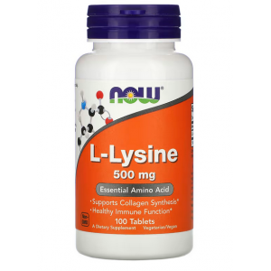 Л-Лізин, NOW, L-Lysine, 500 мг  - 100 таб