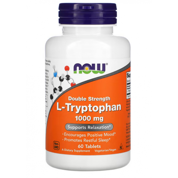 Незамінна амінокислота Л-Триптофан, NOW, L-Tryptophan 1000 мг 