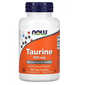 Таурин, NOW, Taurine 500 мг - 100 веган капс
