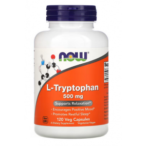 Умовно незамінна амінокислота Л-Триптофан, NOW, L-Tryptophan 500 мг - 120 веган капс
