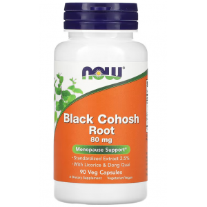 Экстракт корня клопогона кистевидного, NOW, Black Cohosh Root 80 мг - 90 веган капс