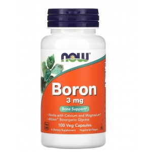 Бор 3 мг, NOW, Boron 3 мг - 100 веган капс