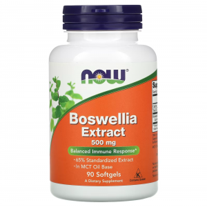 Босвеллия (экстракт) 500 мг, NOW, Boswellia 500 мг - 90 гель капс 