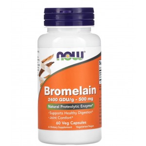 Бромелаин (из ананаса), NOW, Bromelain 500 мг - 60 веган капс