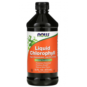 Хлорофил в жидкой форме со вкусом  мяты, NOW, Liquid Chlorophyll & Mint - 473 мл