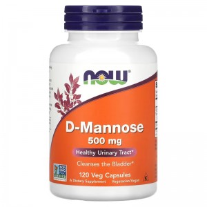 D-манноза (здоровье мочевыводящих путей), NOW, D-Mannose 500 мг - 120 веган капс