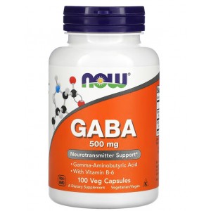 Гамма-аминомасляная кислота, NOW, GABA 500 мг 