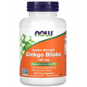 Екстракт Гінкго Білоба з високою концентрацією 120 мг, NOW, Ginkgo Biloba 120 мг - 200 веган капс