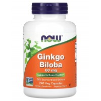 Екстракт Гінкго Білоба, NOW, Ginkgo Biloba 60 мг