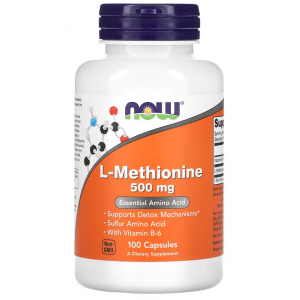 Амінокислота L-метіонін 500 мг, NOW, L-Methionine 500 мг - 100 капс