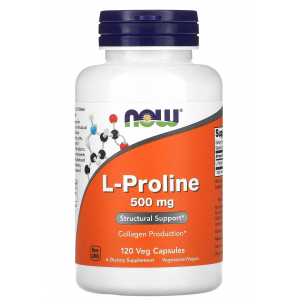 Л-Пролин 500 мг, NOW, L-Proline 500 мг - 120 капс
