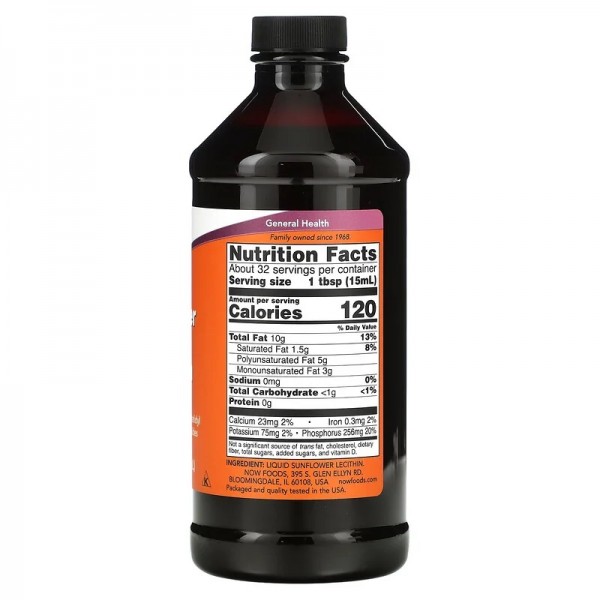 Подсолнечный лецитин в жидкой форме, NOW, Sunflower liquid lecithin - 473 мл