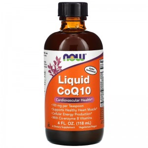 Коензим Q10 + Вітаміни В5,В6,В12 в рідкій формі, NOW, Liquid CoQ10 - 118 мл