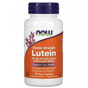 Лютеїн (з ефірів лютеїну і екстракту квіток чорнобривців), NOW, Lutein (Esters) 20 мг - 90 веган капс