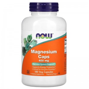 Магний 400 мг (комплекс из 3 форм), NOW, Magnesium 400 мг - 180 веган капс