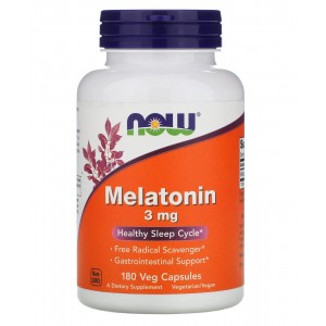 Мелатонін, NOW, Melatonin 3 мг 