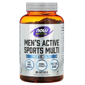 Комплекс витаминов и минералов с высокой концентрацией для активных мужчин, NOW, Men's Active Sports Multi - 90 гель капс