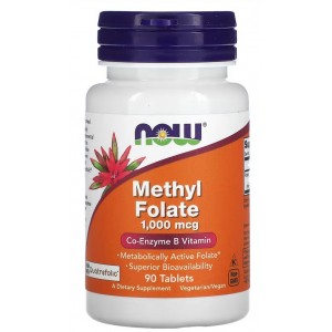 Метилфолат, NOW, Methyl Folate 1000 мкг - 90 таб